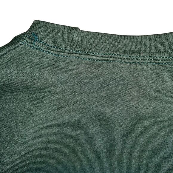 Vintage Embroidered Hunters Sweatshirt Medium Green Duck Buck Beer Bag Tag Brag - Picture 6 of 10